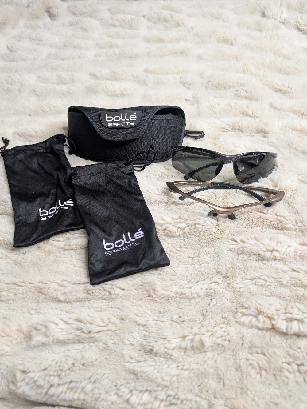 bolle Safety Black Sports/Safety Glasses with Black Case